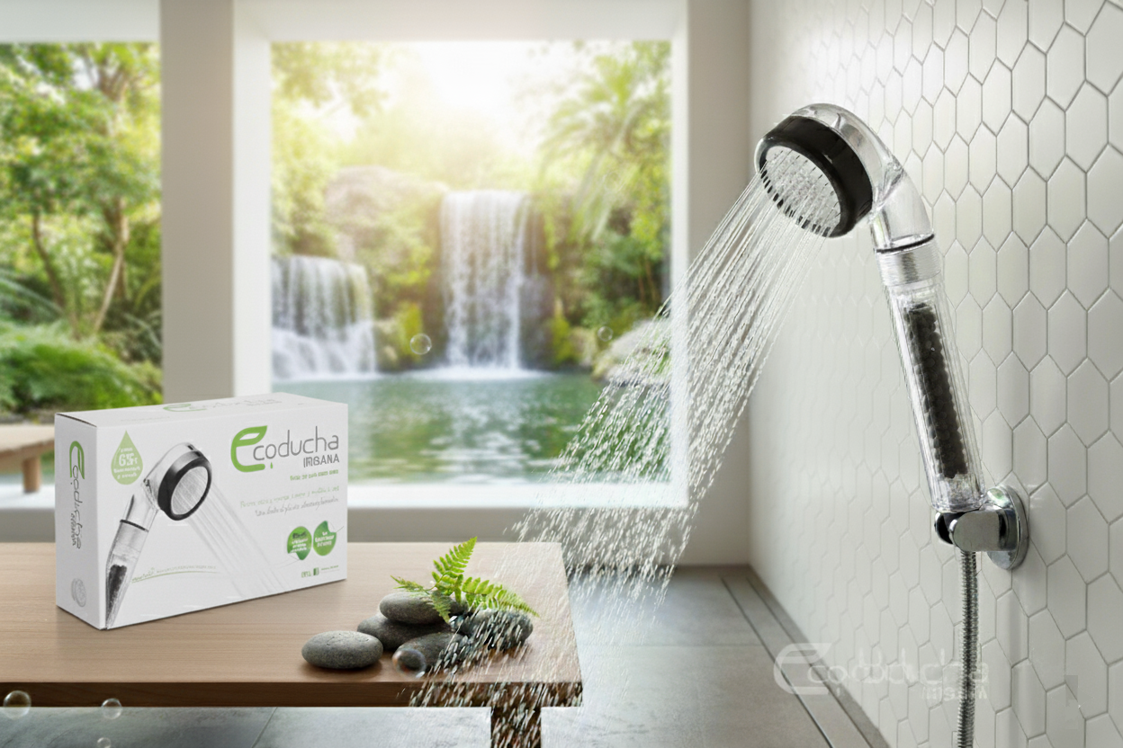 Ecoducha IRISANA con filtro transparente y disco de microporos